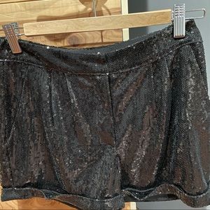 Black sequin shorts